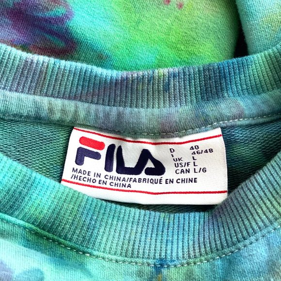 Fila Long Sleeve Crew Neck Custom Tie Dye Sweatshirt with Pockets - Picture 6 of 9